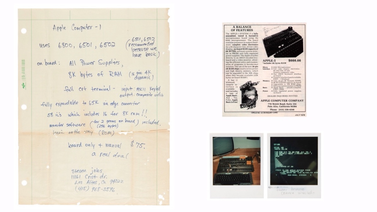 Steve Jobs' handwritten Apple-1 Ad Copy Fetches $175,759 at auction - Vimarsana News