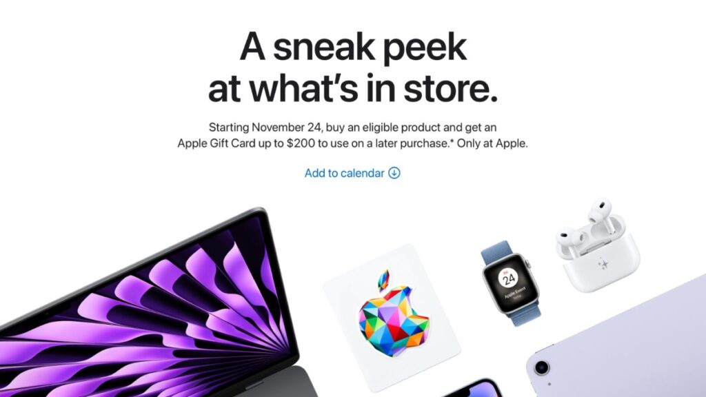 Apple announces its ‘Apple Store Shopping Event’ and holiday gift ordering deadline