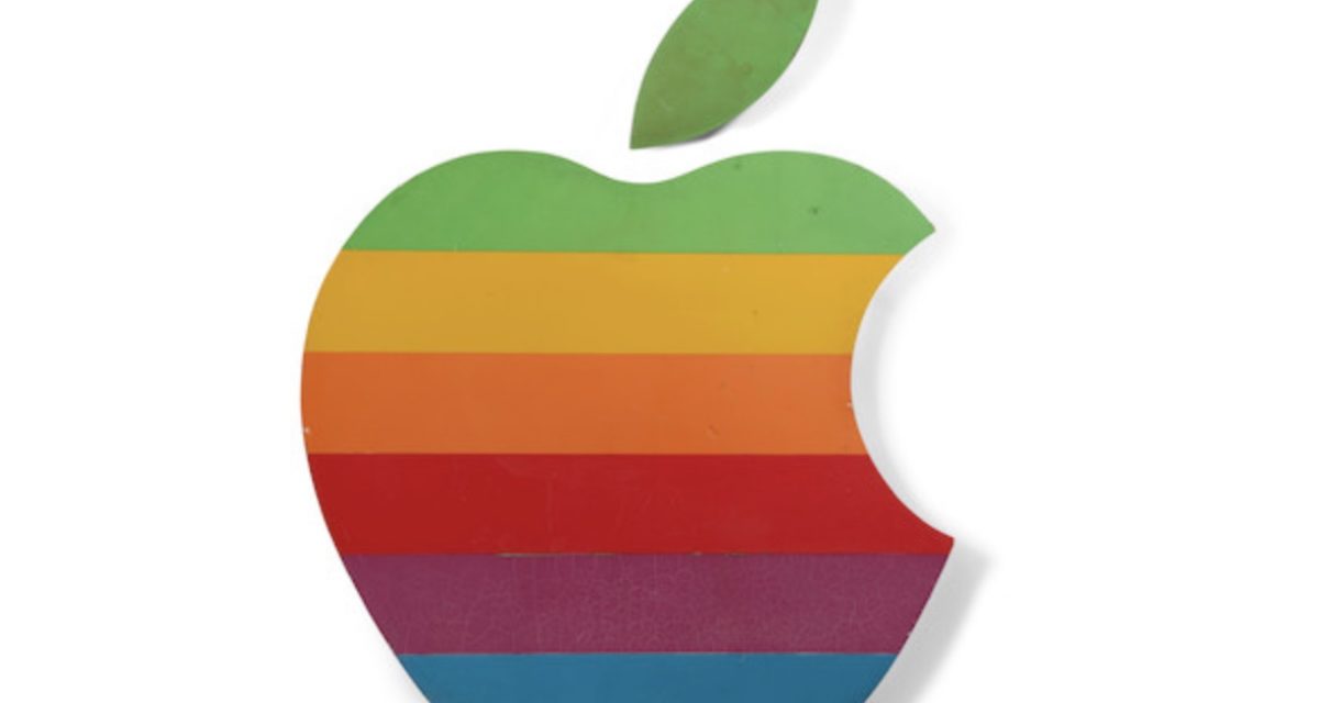 Apple rainbow logo sign from its Cupertino headquarters fails to sell at auction