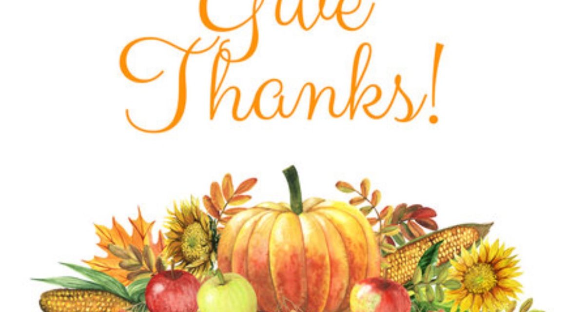 Have a blessed Thanksgiving and holiday weekend