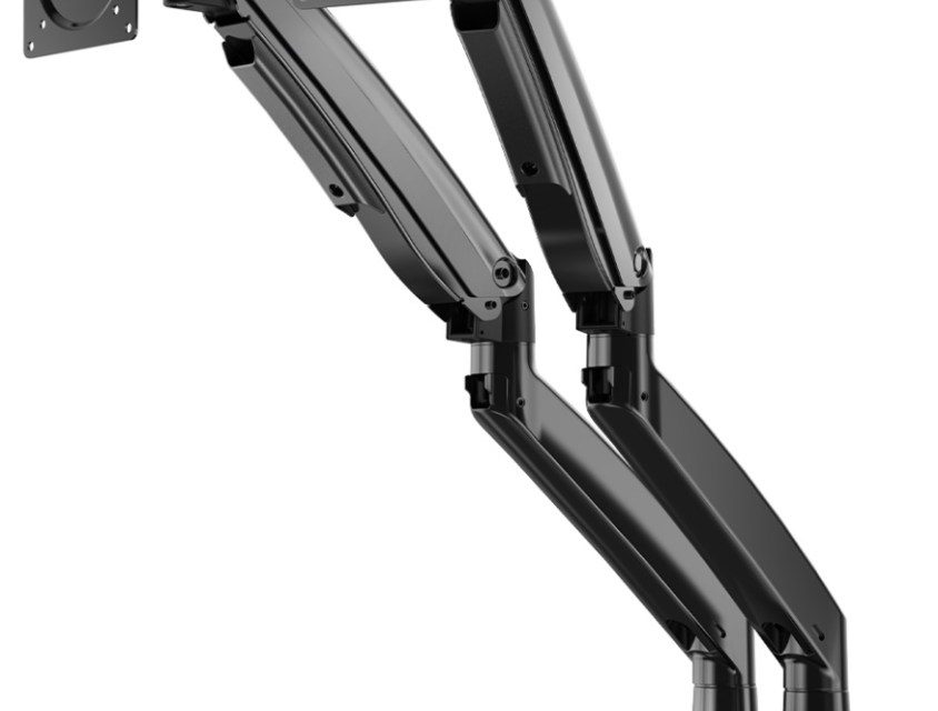 ErgoAV Unveils Single and Dual Monitor Desk Mount with Built-in Docking Station