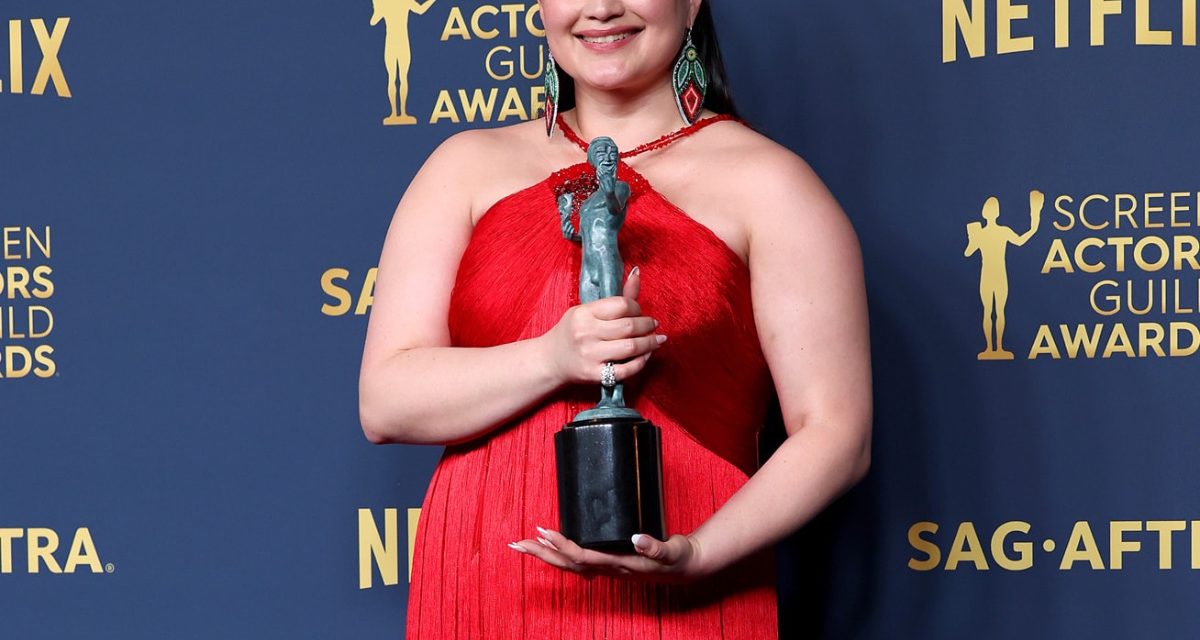 Apple Original Films’ “Killers of the Flower Moon” star Lily Gladstone wins Best Actress at the 30th Annual SAG Awards