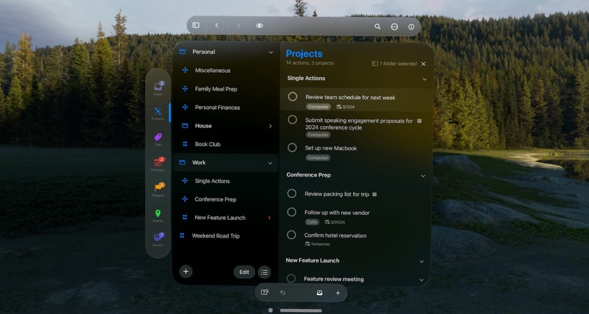 Omni Group launches OmniFocus 4.2 for the Vision Pro