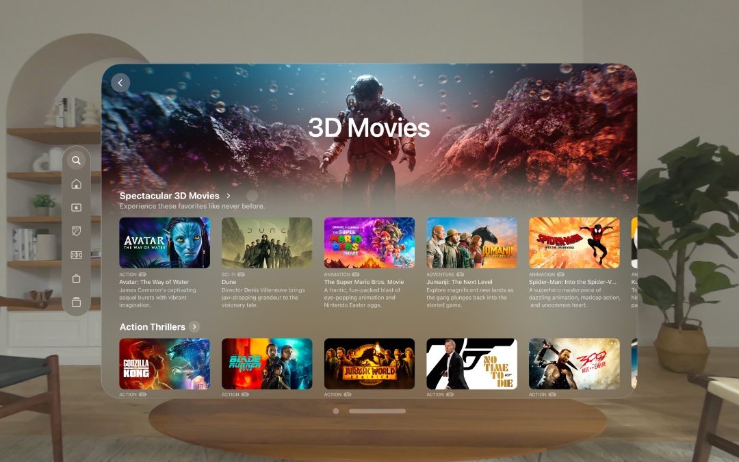 Apple says there are more than 250 3D movies available for the Vision Pro