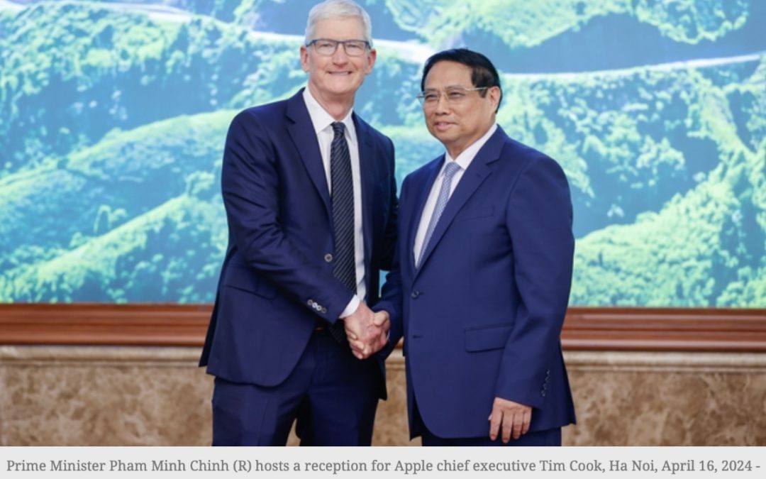 Apple plans to buy more components from Vietnam