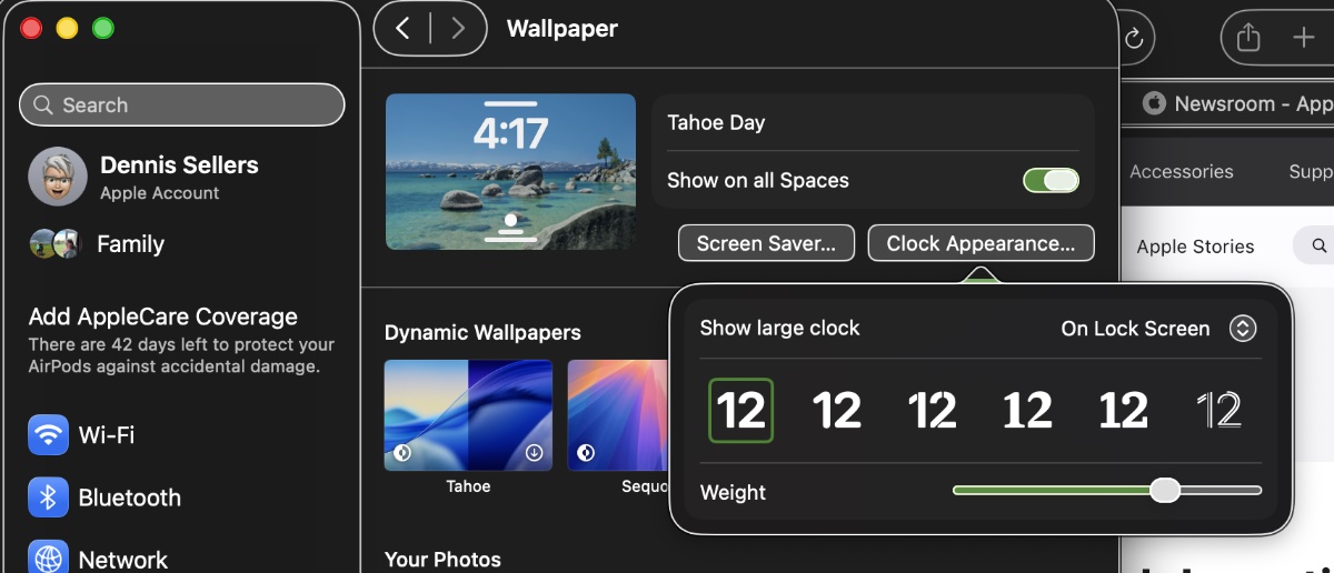 macOS Tahoe adds the ability to change your Mac’s Clock screen font