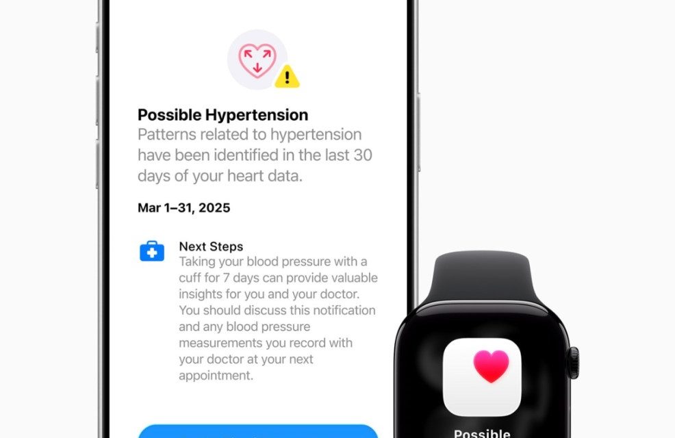 Hypertension notifications now on the Apple Watch in Canada, Singapore, and Bahrain