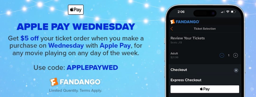 Fandango offers ‘Apple Pay Wednesday’ promotion