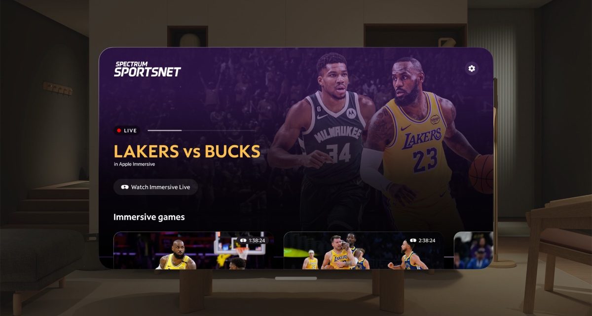 Los Angeles Lakers games on Spectrum Front Row in Apple Immersive tip off January 9