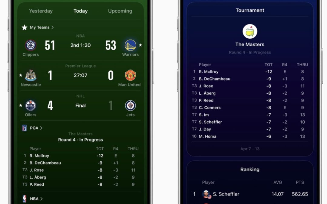 Apple Sports adds golf to its lineup
