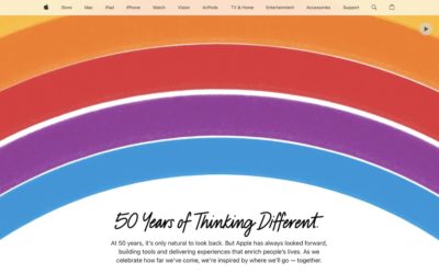 Apple updates its homepage with a special animated video celebrating the company’s 50th anniversary