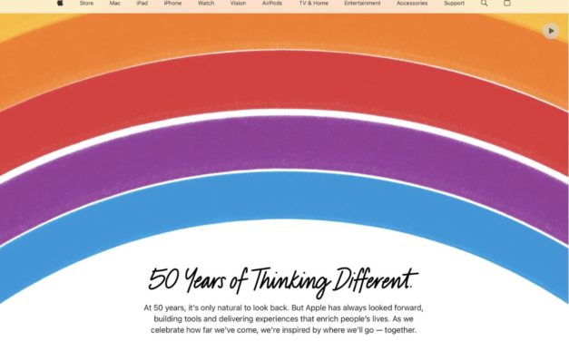 Apple updates its homepage with a special animated video celebrating the company’s 50th anniversary