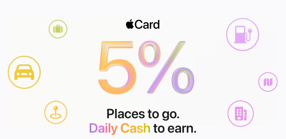 Apple is offering 5% cash back on certain Apple Card purchases