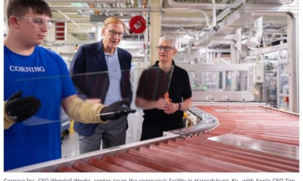 Apple and Corning plan to open a new Apple-Corning Innovation Center at their Central Kentucky plant 