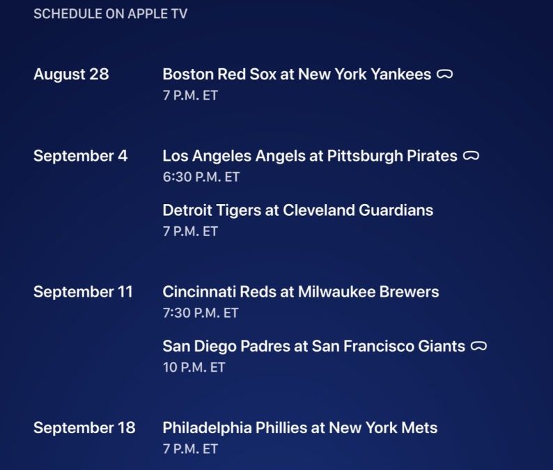 Apple and Major League Baseball announce September ‘Friday Night Baseball’ schedule and first‑ever broadcast in Apple Immersive